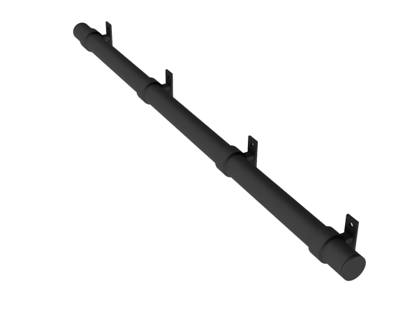 Steigerbuis trapleuning met 4 dragers zwart uit buis 33,7 mm